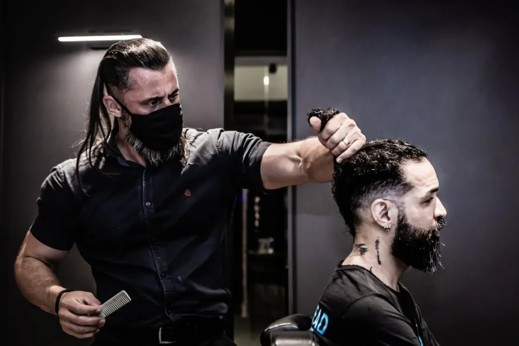 Stylist men doing his job