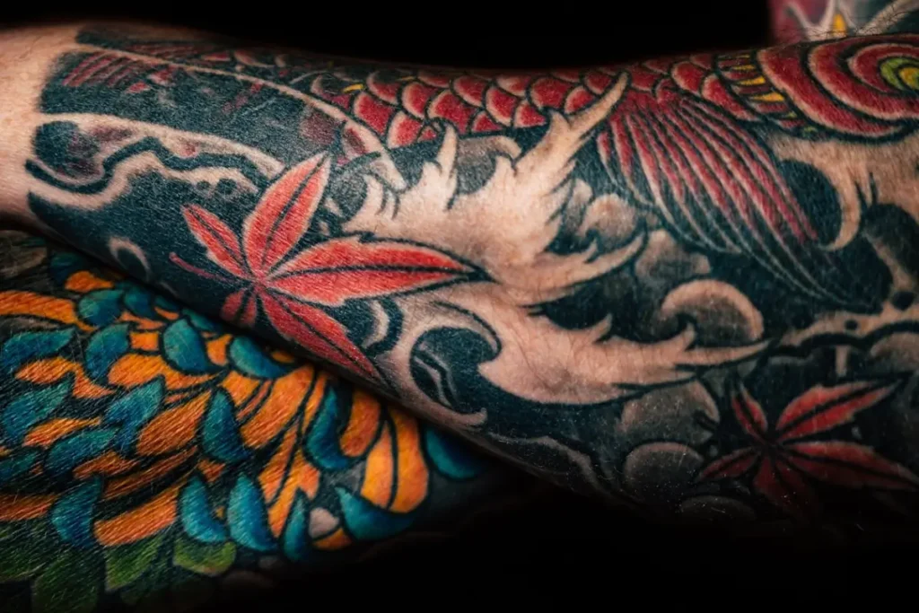 Arms with tattoos