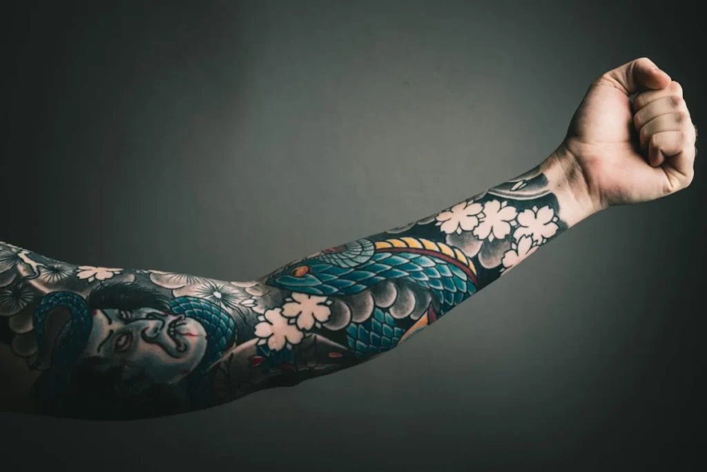 Arms with tattoos